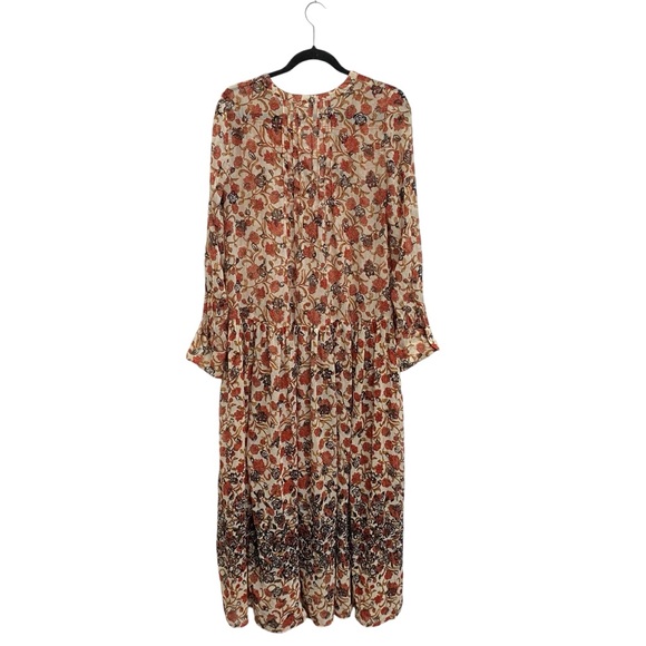 Free People See It Through Floral Long Sleeve Maxi Dress Size Medium - Picture 8 of 10